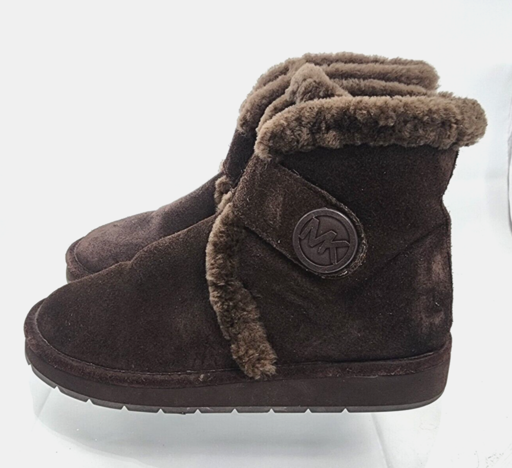 Michael Kors MK Women 8 Shearling Booties/Ankle Boots Sheep Suede Leather Used